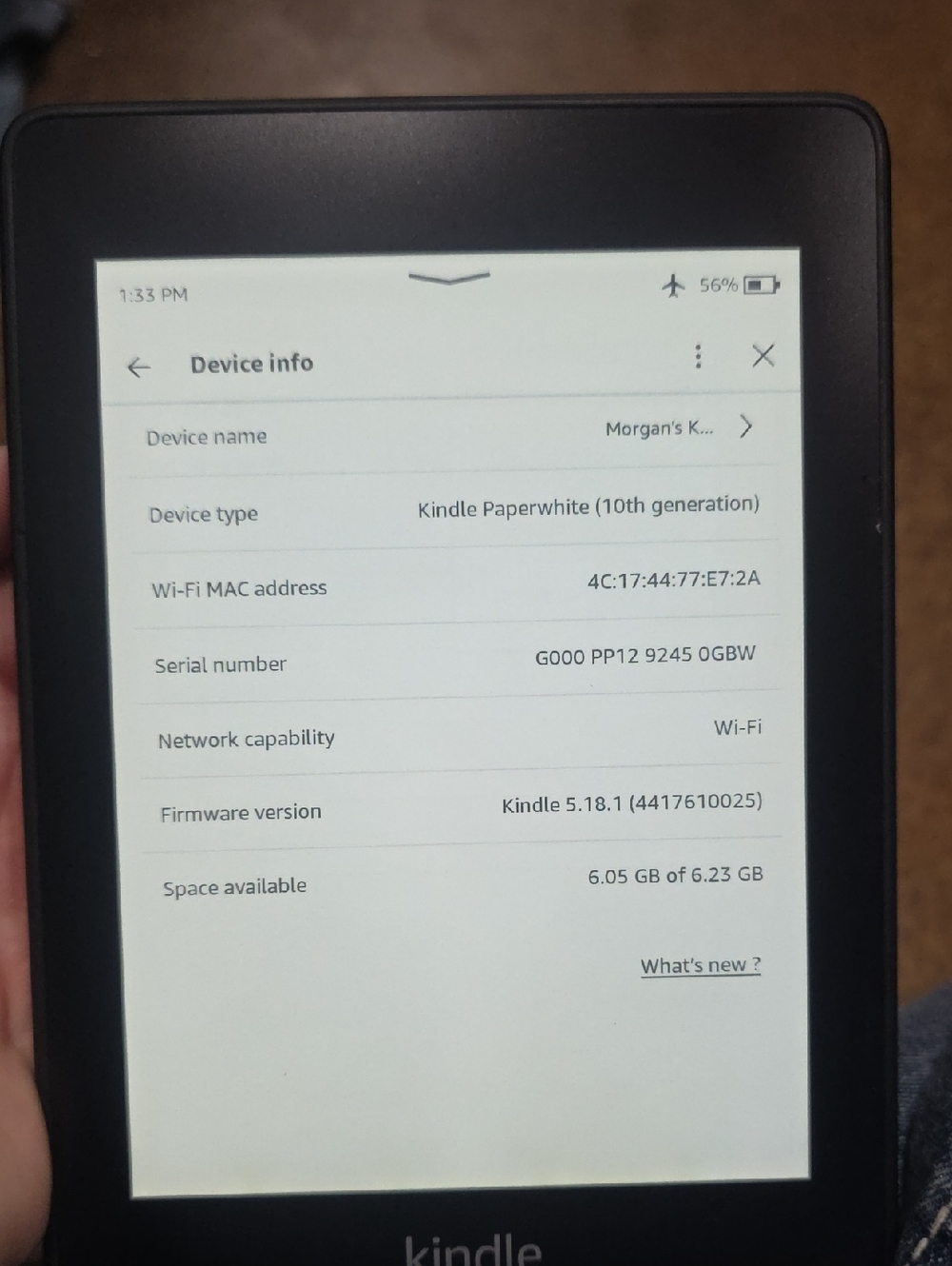 Amazon Kindle Paperwhite E-Reader in Black
